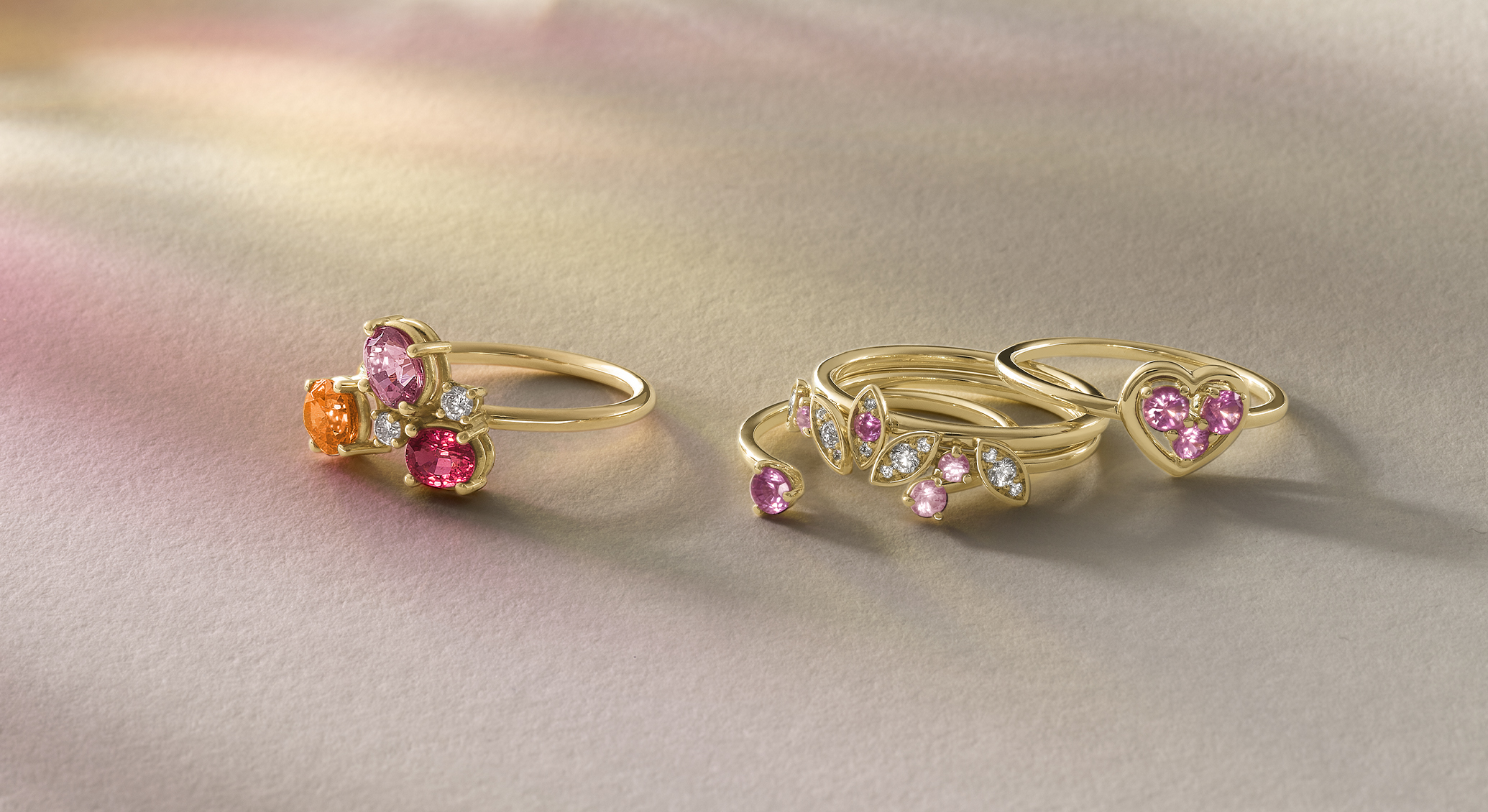 Heart Goldring Saphir Pink