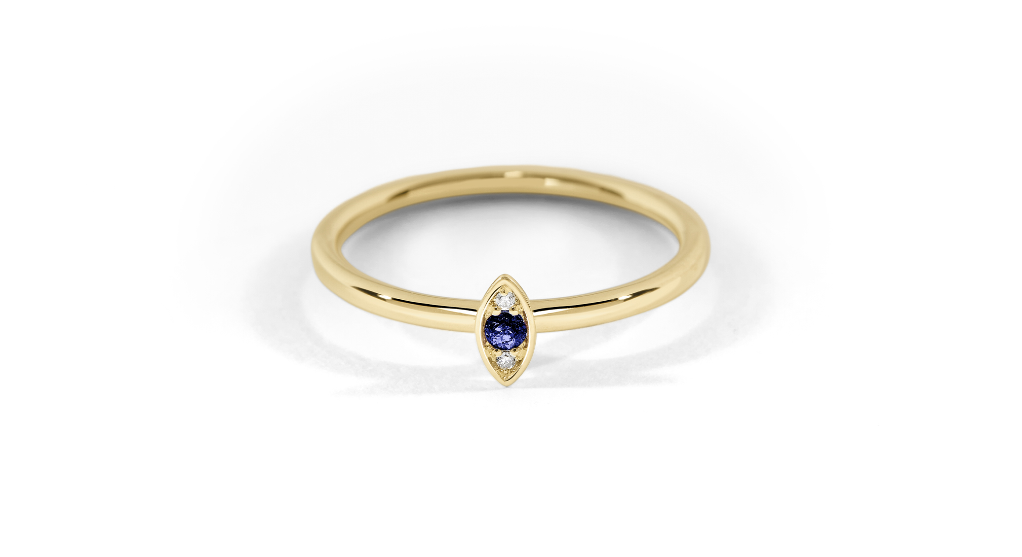 Lumina Goldring Saphir Royalblau